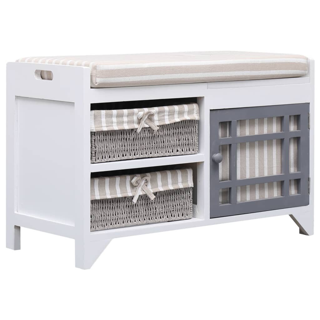vidaXL Lavice do předsíně bílá 70 x 335 x 45 cm dřevo pavlovnie