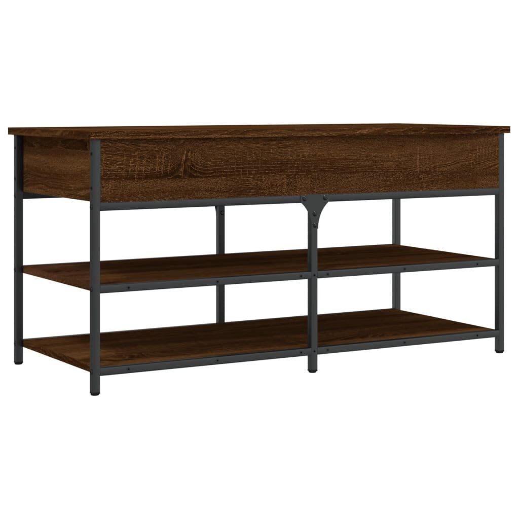 vidaXL Lavice s botníkem hnědý dub 100x425x50 cm kompozitní dřevo