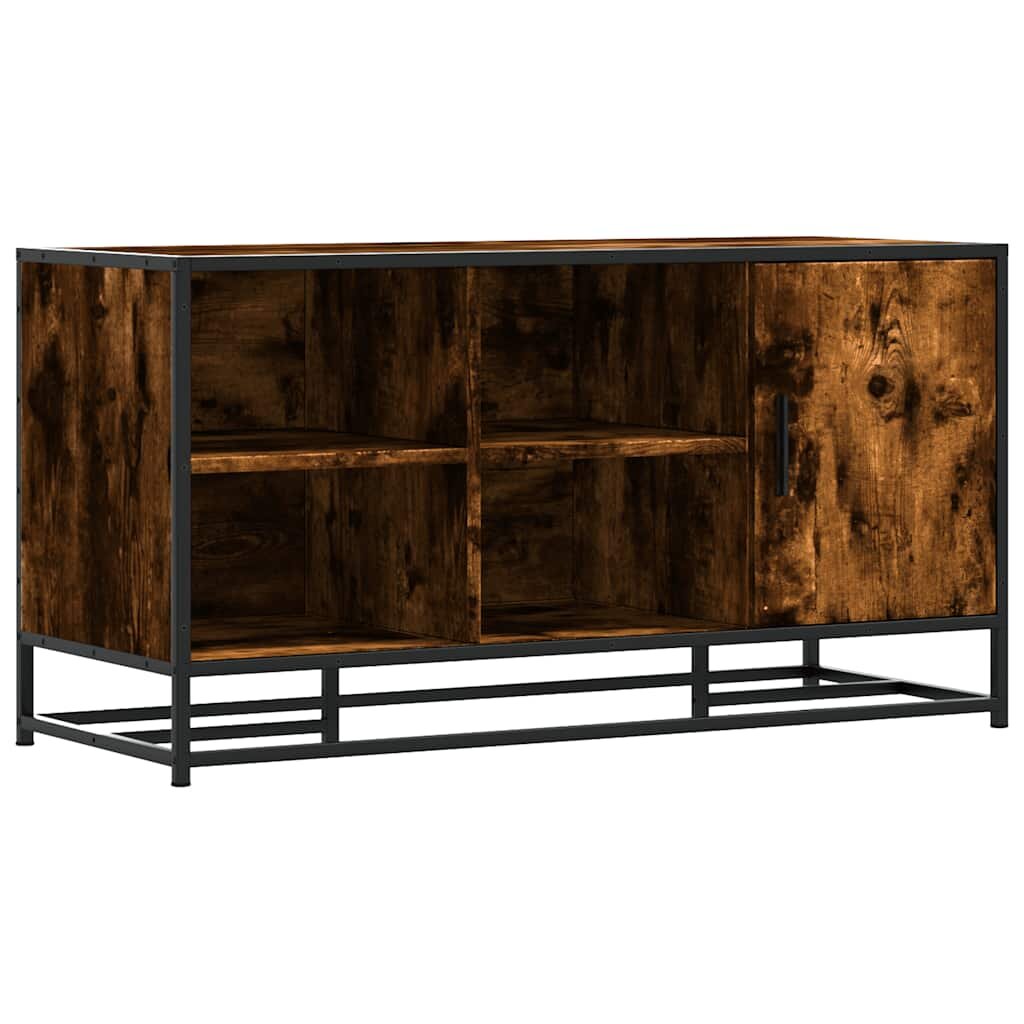 vidaXL Lavice s botníkem kouřový dub 100x40x535 cm kompozit a kovu