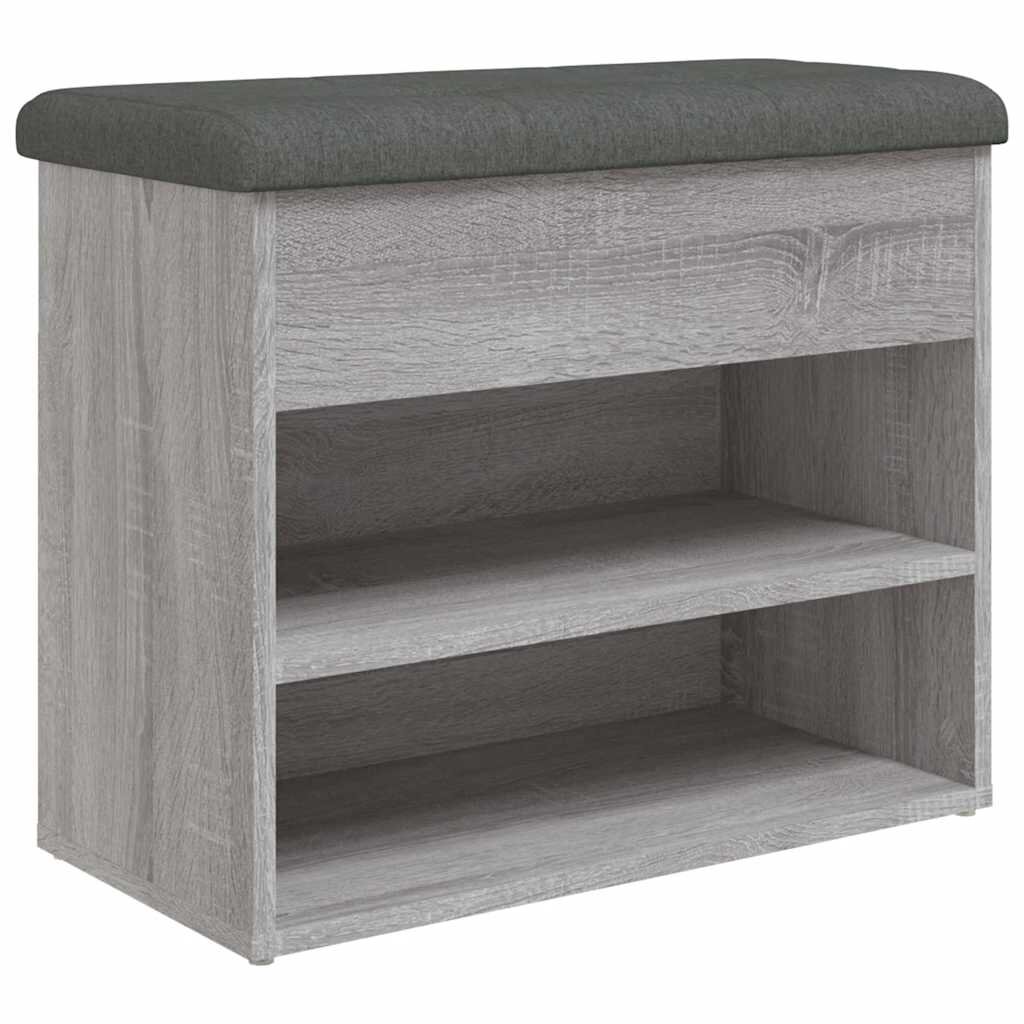 vidaXL Lavice s botníkem šedá sonoma 62 x 32 x 50 cm kompozitní dřevo