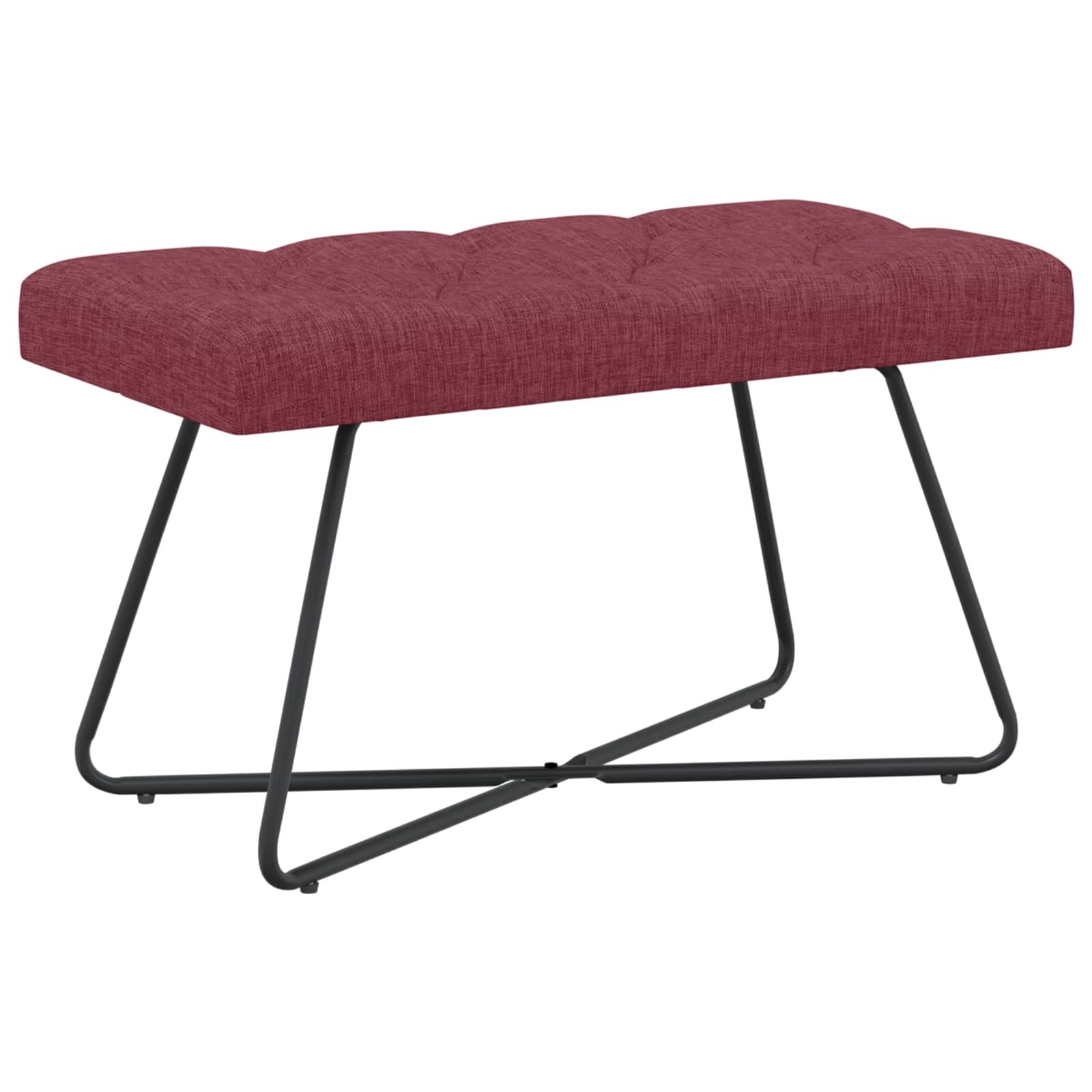 vidaXL Lavice s knoflíkovým prošíváním Víno Červené 80 x 40 x 46 cm