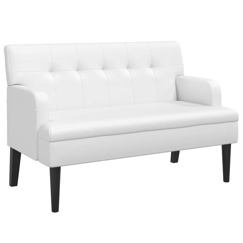 vidaXL Lavice s opěradlem bílá 112 x 655 x 75 cm umělá kůže