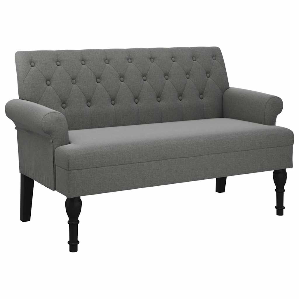 vidaXL Lavice s opěradlem tmavě šedá 120 x 62 x 755 cm látka
