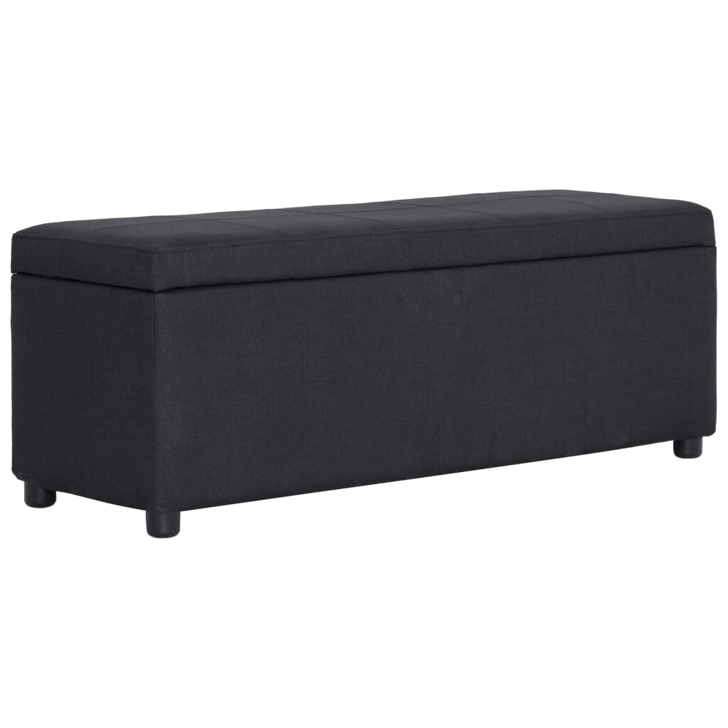 vidaXL Lavice s úložným prostorem 116 cm černá polyester