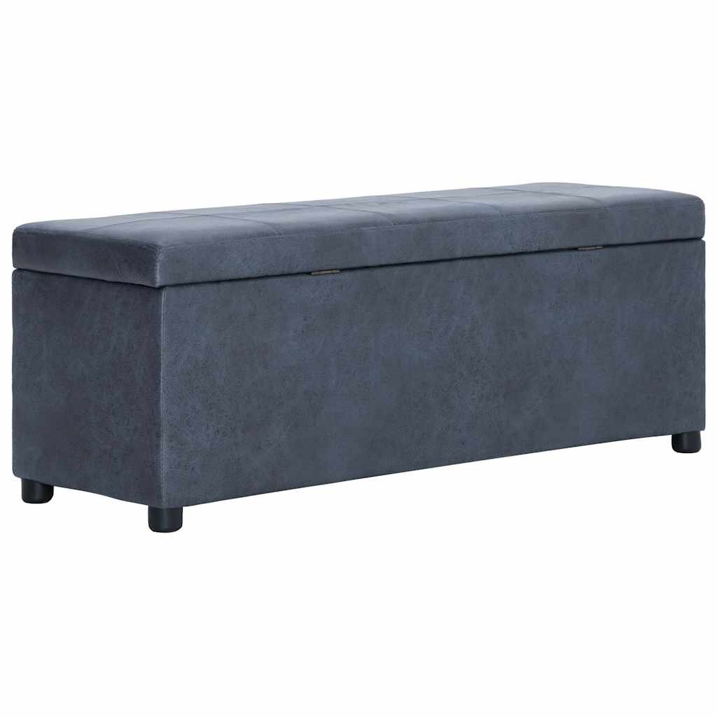vidaXL Lavice s úložným prostorem 116 cm šedá umělá broušená kůže