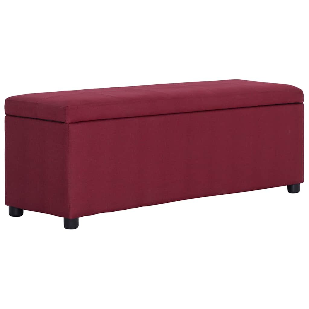 vidaXL Lavice s úložným prostorem 116 cm vínová polyester
