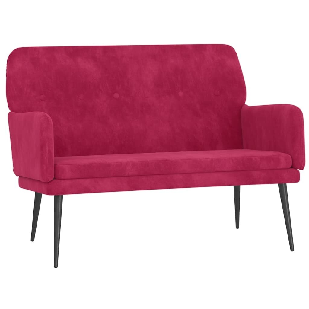 vidaXL Lavice vínová 108 x 79 x 79 cm samet