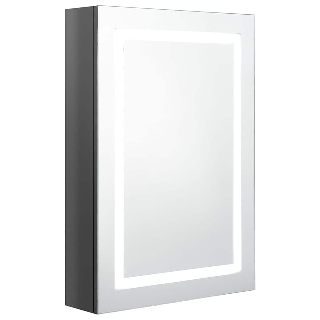 vidaXL LED koupelnová skříňka se zrcadlem zářivě šedá 50 x 13 x 70 cm
