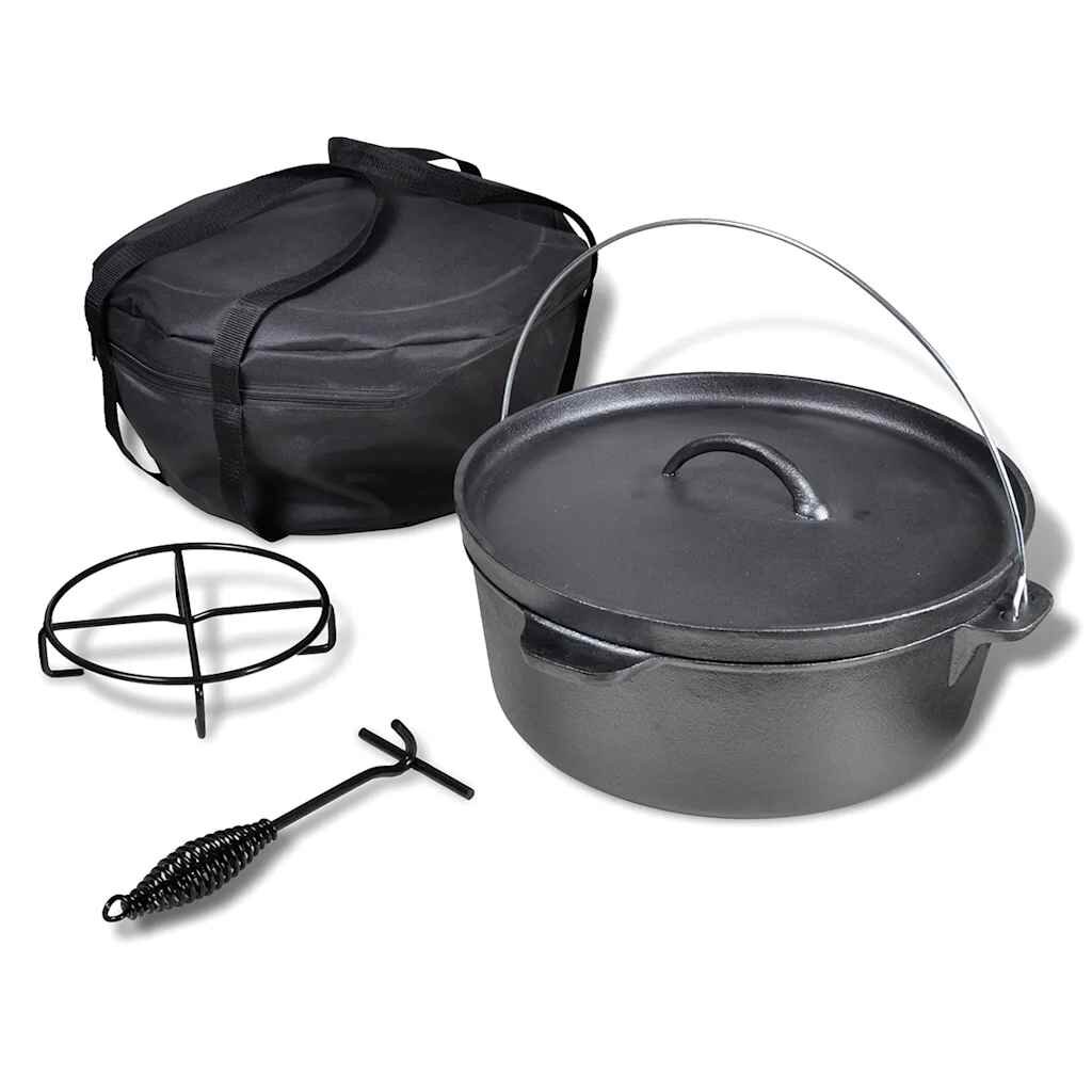vidaXL Litinový hrnec 113 L Dutch Oven s příslušenstvím