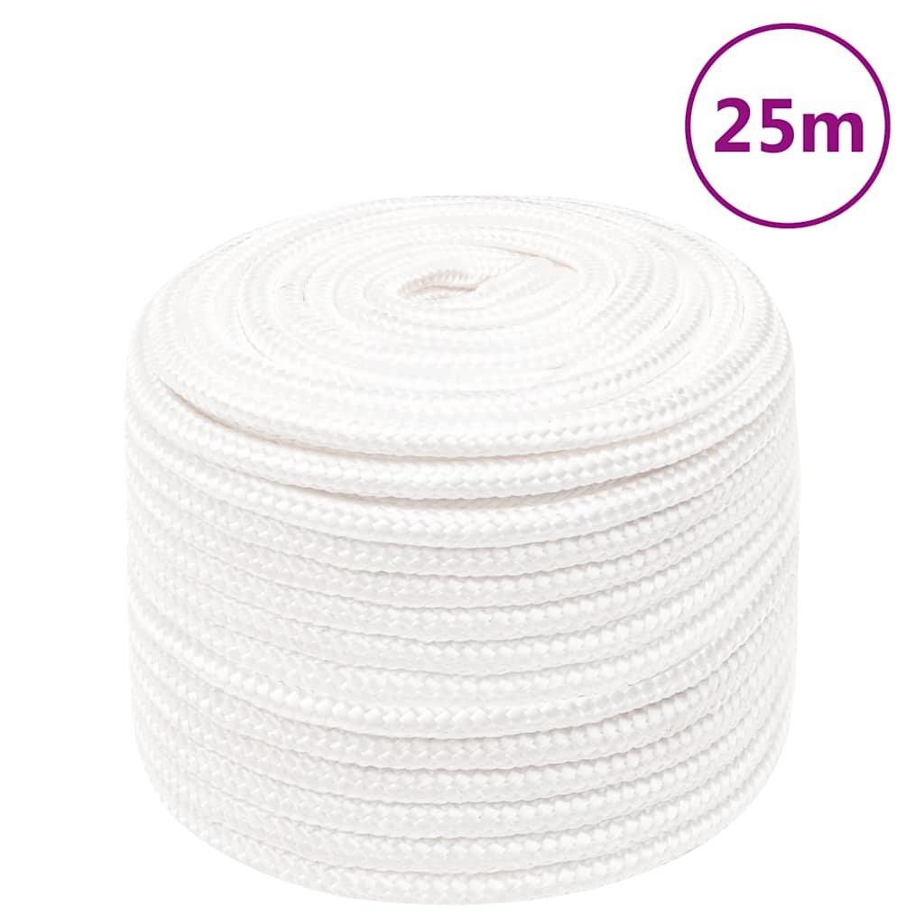 vidaXL Lodní lano celobílé 12 mm 25 m polypropylen