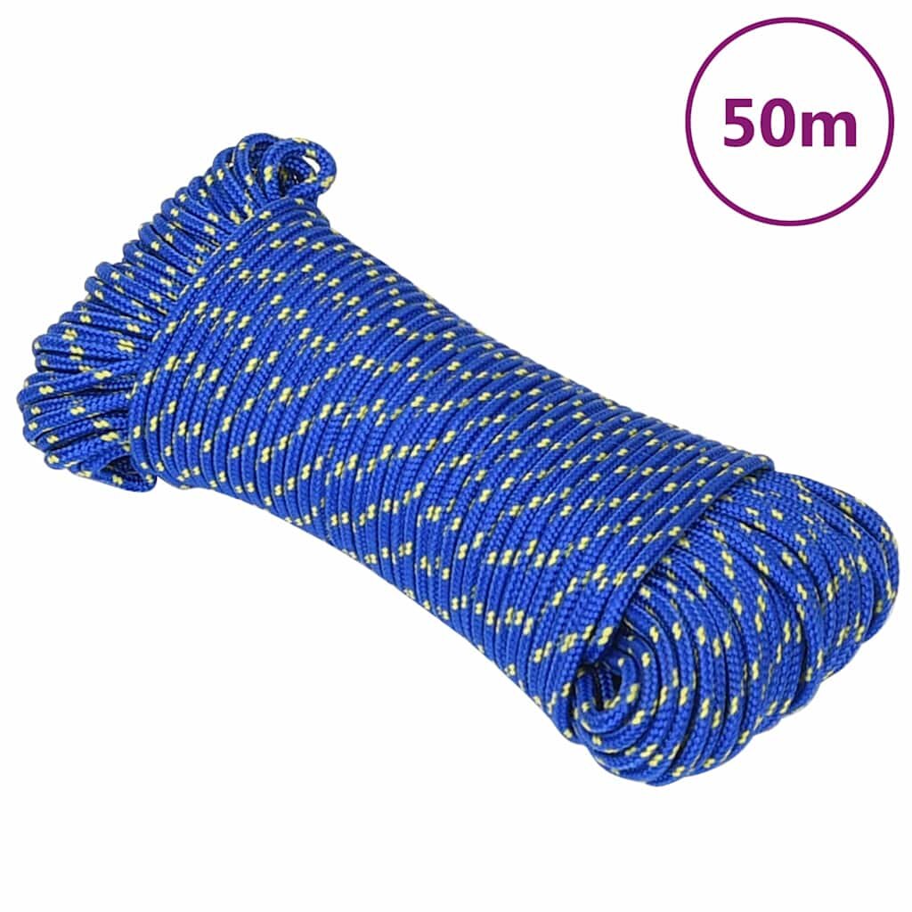vidaXL Lodní lano modré 4 mm 50 m polypropylen