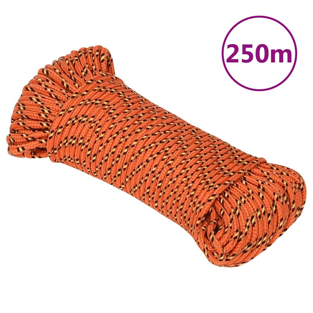 vidaXL Lodní lano oranžové 3 mm 250 m polypropylen