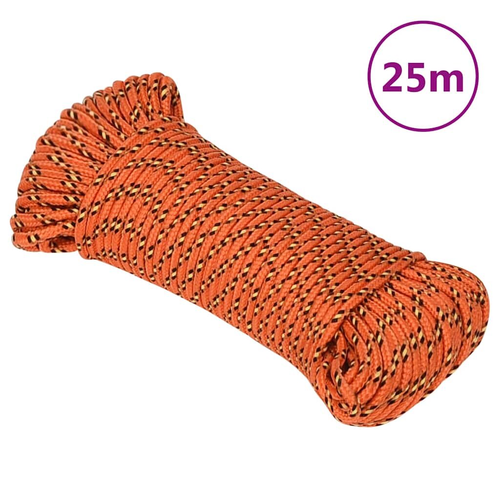 vidaXL Lodní lano oranžové 4 mm 25 m polypropylen