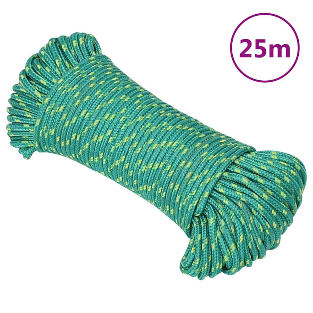 vidaXL Lodní lano zelené 3 mm 25 m polypropylen