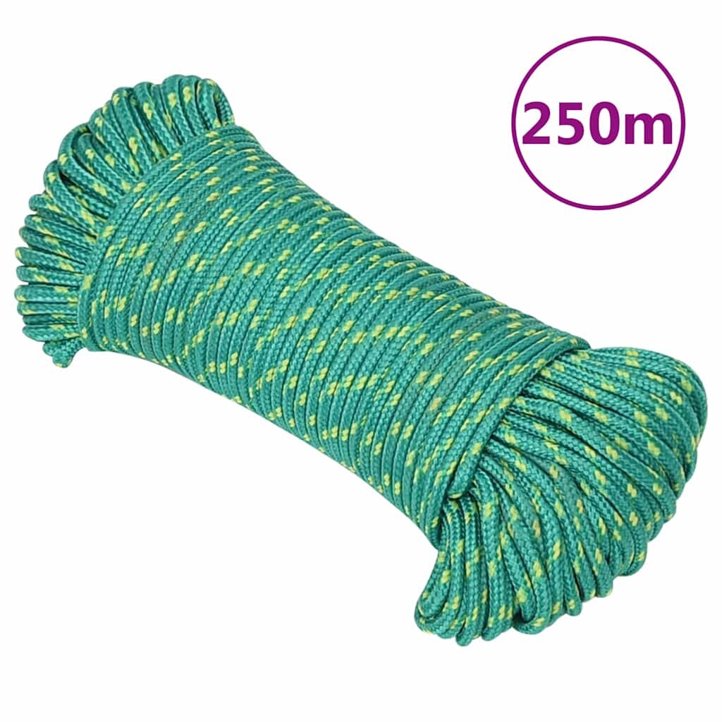 vidaXL Lodní lano zelené 4 mm 250 m polypropylen