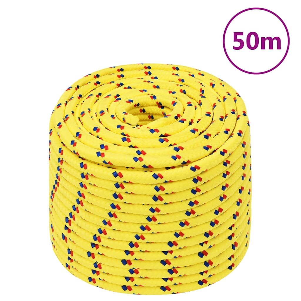 vidaXL Lodní lano žluté 14 mm 50 m polypropylen