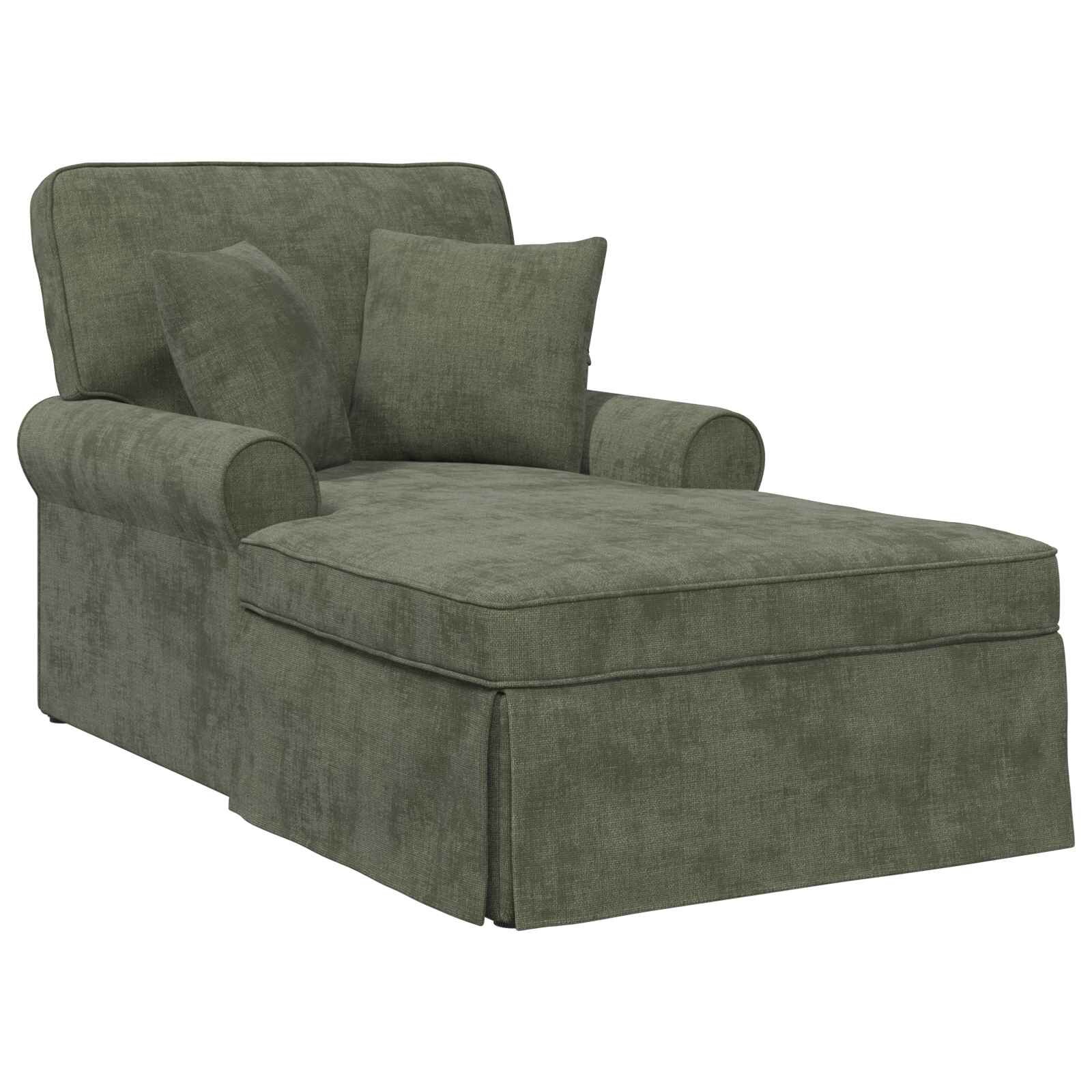 vidaXL Lounge chaise s volánem Zelená 157 x 91 x 91 cm ARES