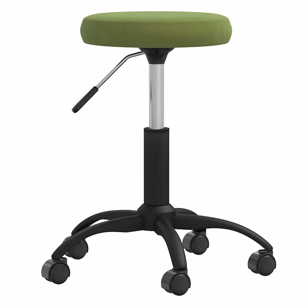 vidaXL Masážní stolička samet světle zelená