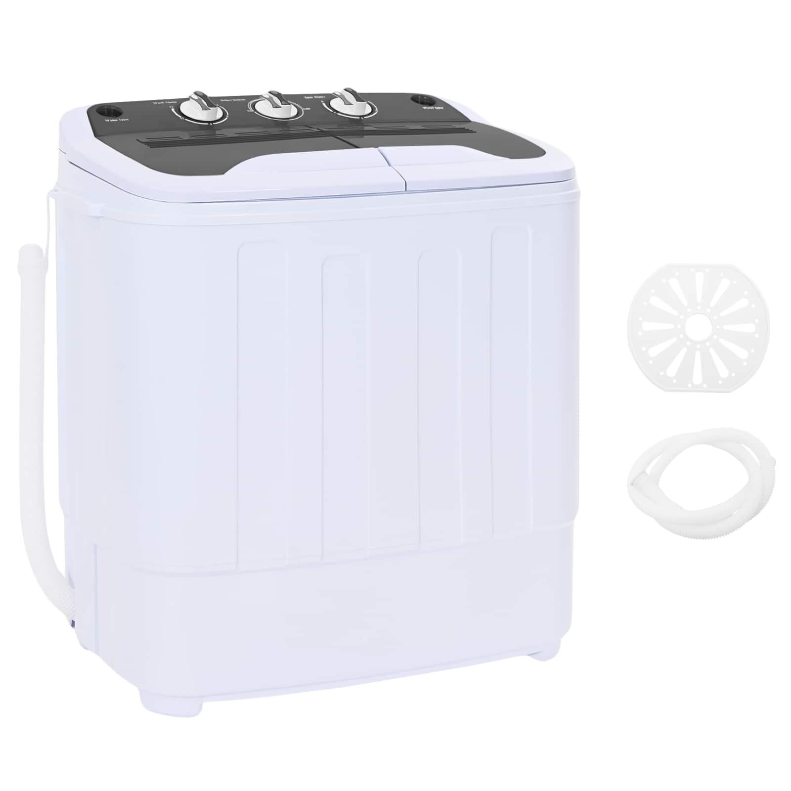 vidaXL Mini pračka s dvojitým bubnem 36 kg Černá a bílá