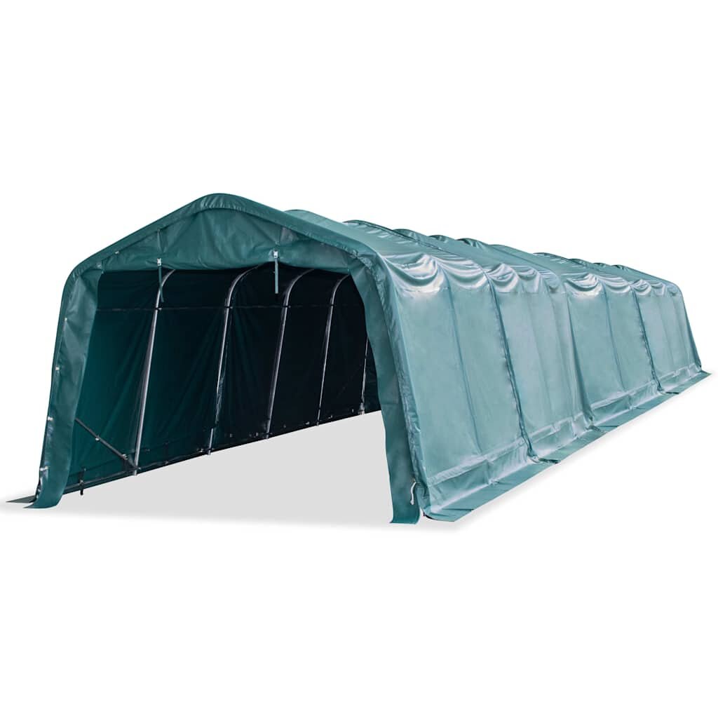 vidaXL Mobilní přístřešek pro zvířata PVC 550 g/m² 33x16 m tm. zelený