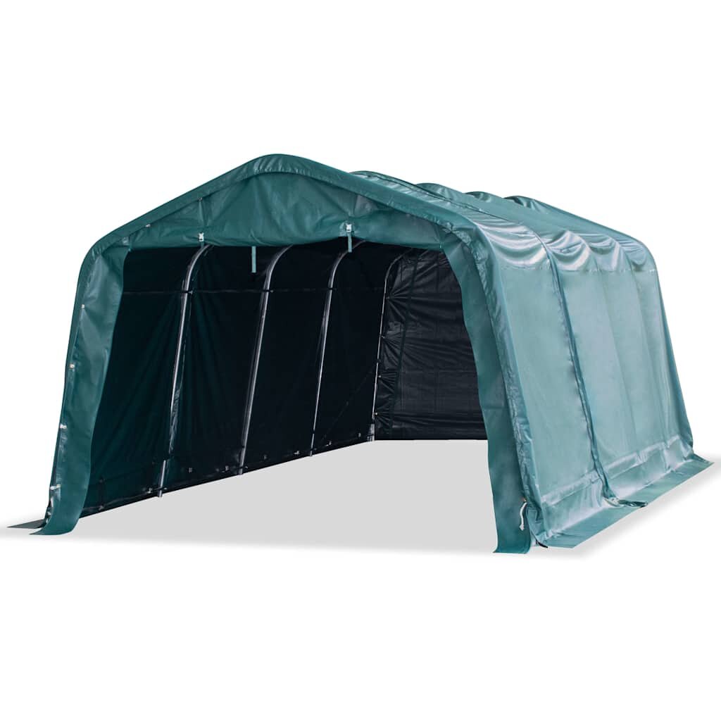 vidaXL Mobilní přístřešek pro zvířata PVC 550 g/m² 33x64m tm. zelený