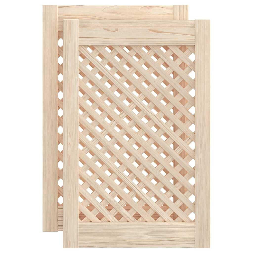 vidaXL Nábytková dvířka mřížkový design 2 ks 395 x 615 cm borovice