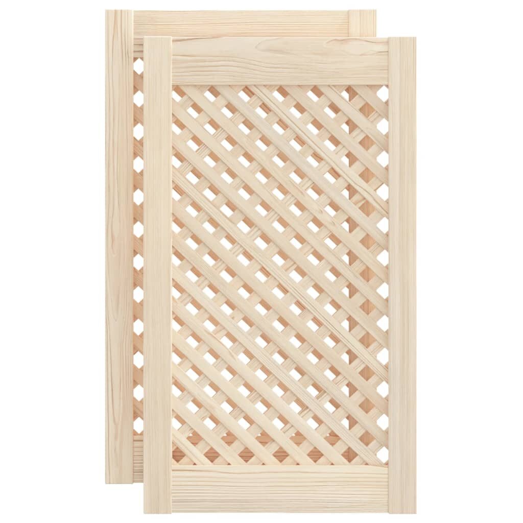 vidaXL Nábytková dvířka mřížkový design 2 ks 395 x 69 cm borovice