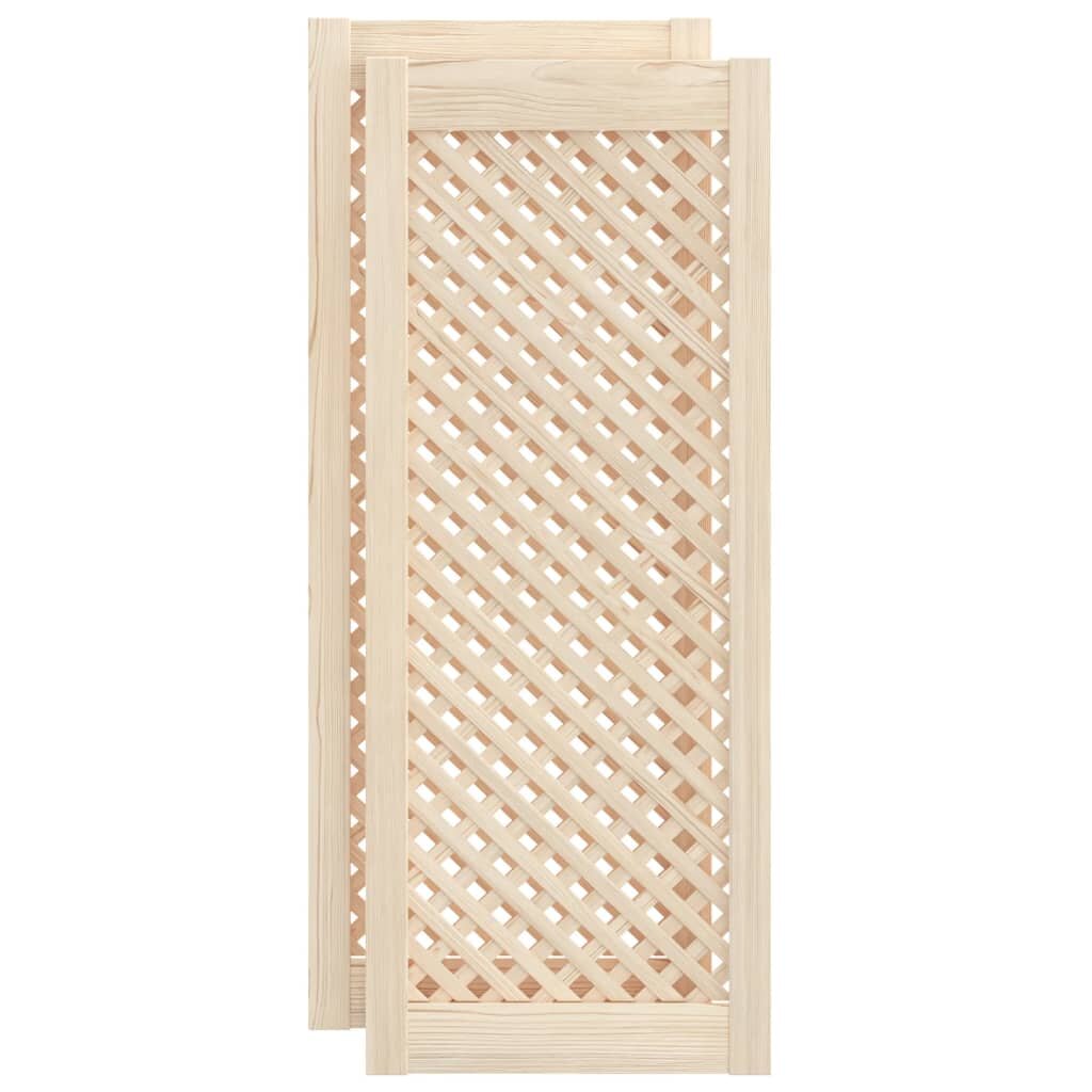vidaXL Nábytková dvířka mřížkový design 2 ks 395 x 99 cm borovice