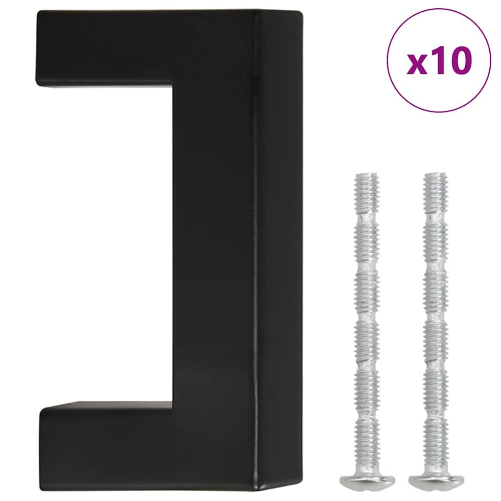 vidaXL Nábytkové úchytky 10 ks černé 64 mm nerezová ocel