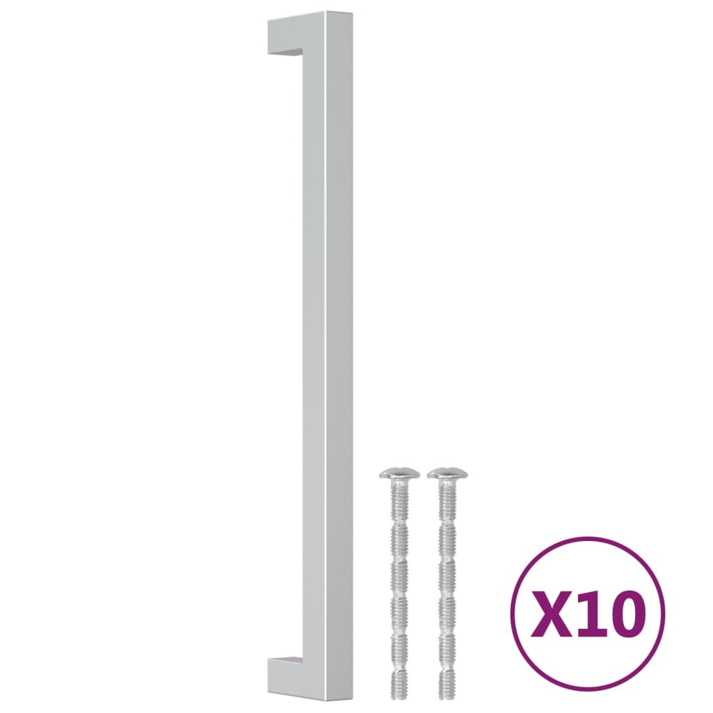 vidaXL Nábytkové úchytky 10 ks stříbrné 224 mm nerezová ocel