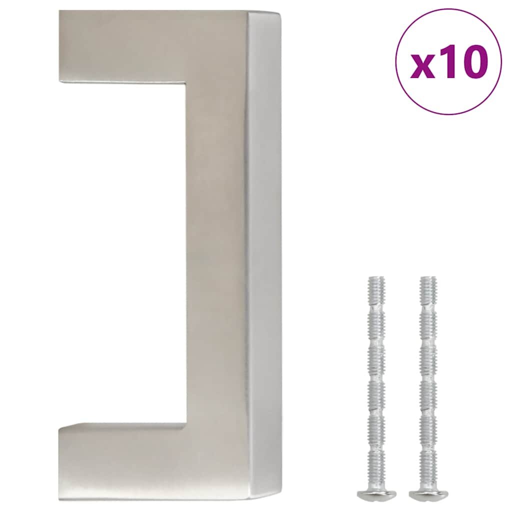 vidaXL Nábytkové úchytky 10 ks stříbrné 64 mm nerezová ocel