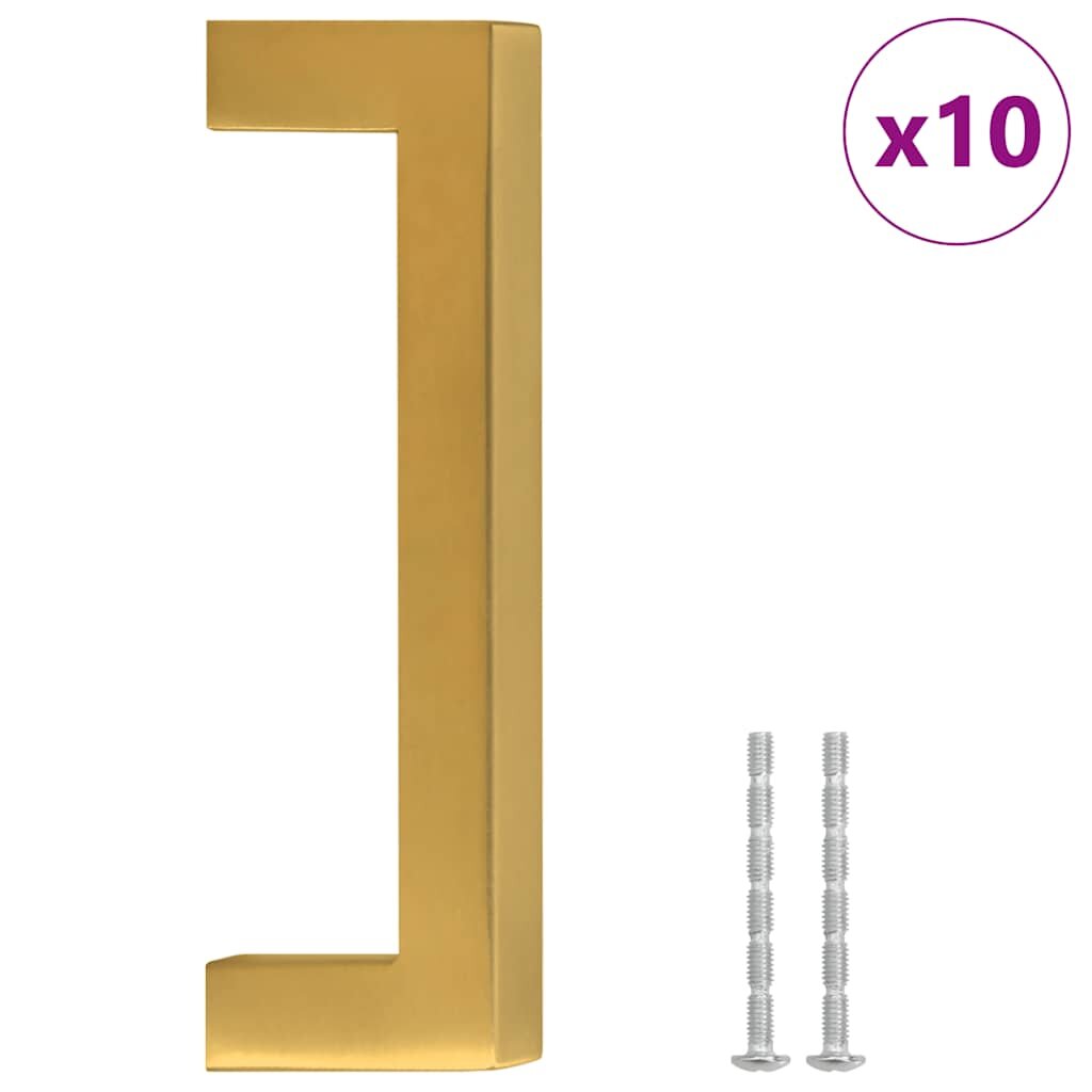 vidaXL Nábytkové úchytky 10 ks zlaté 96 mm nerezová ocel