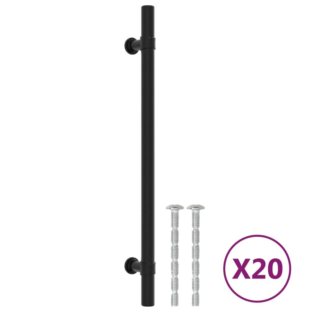 vidaXL Nábytkové úchytky 20 ks černé 192 mm nerezová ocel
