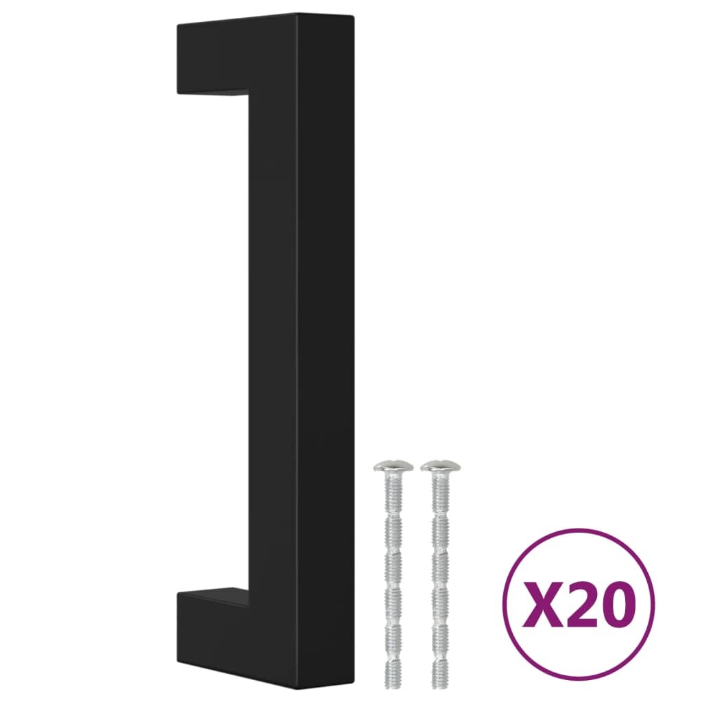 vidaXL Nábytkové úchytky 20 ks černé 96 mm nerezová ocel