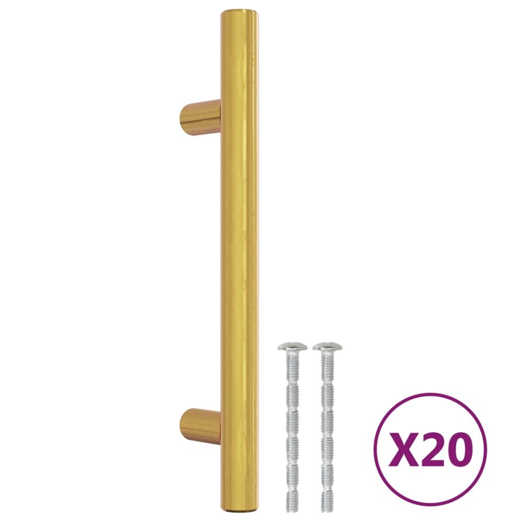 vidaXL Nábytkové úchytky 20 ks zlaté 96 mm nerezová ocel
