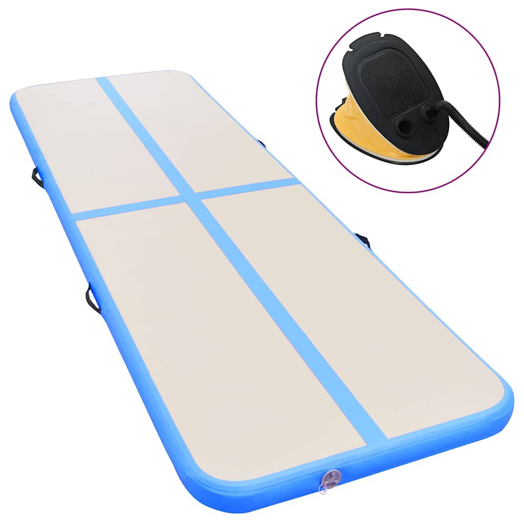 vidaXL Nafukovací cvičební podložka s pumpou 300x100x10 cm PVC modrá
