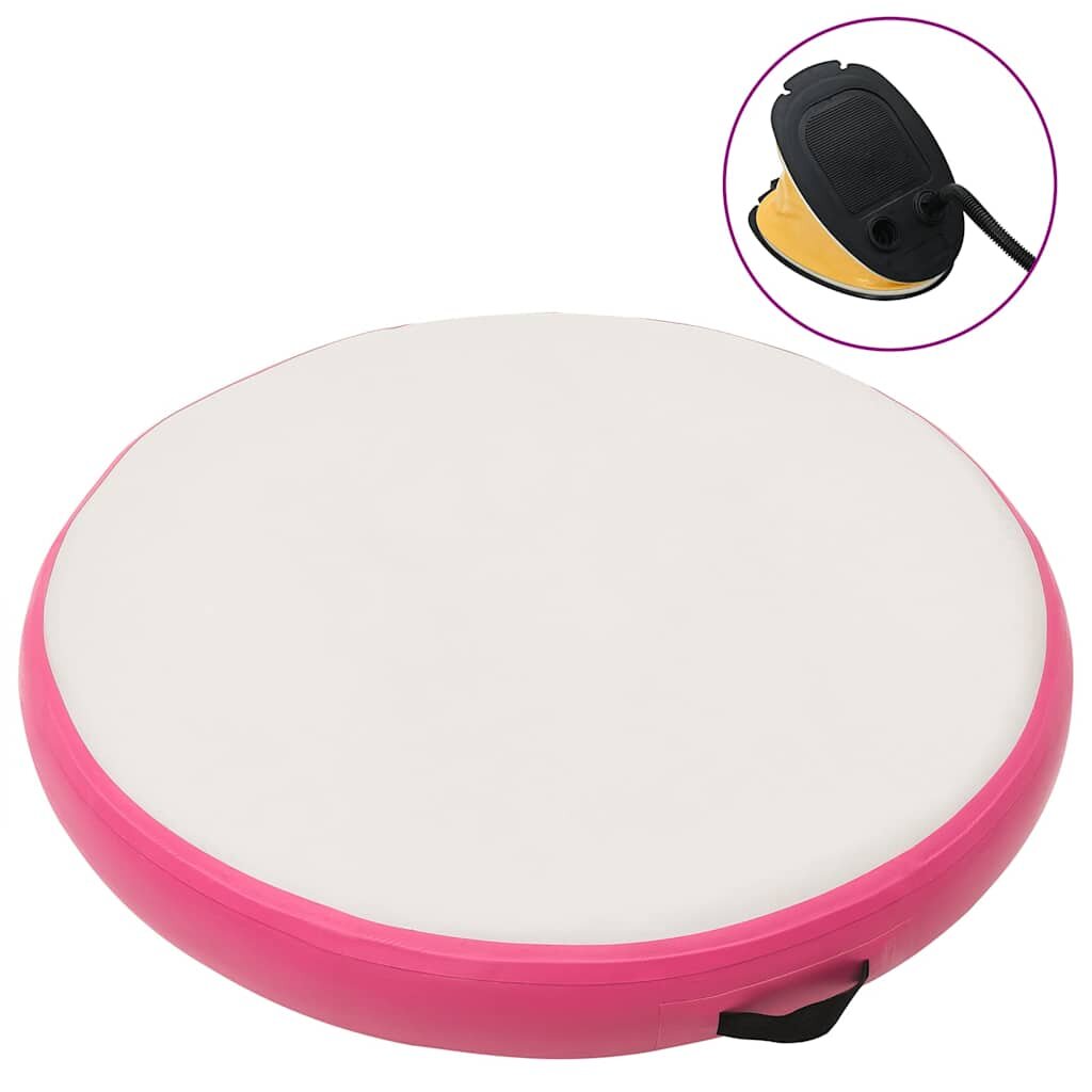 vidaXL Nafukovací žíněnka s pumpou 100 x 100 x 10 cm PVC růžová