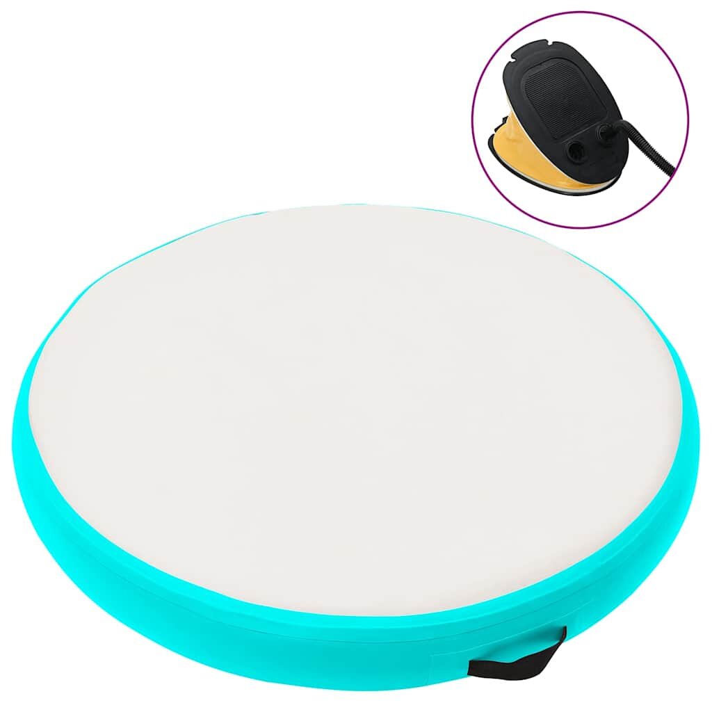 vidaXL Nafukovací žíněnka s pumpou 100 x 100 x 15 cm PVC zelená
