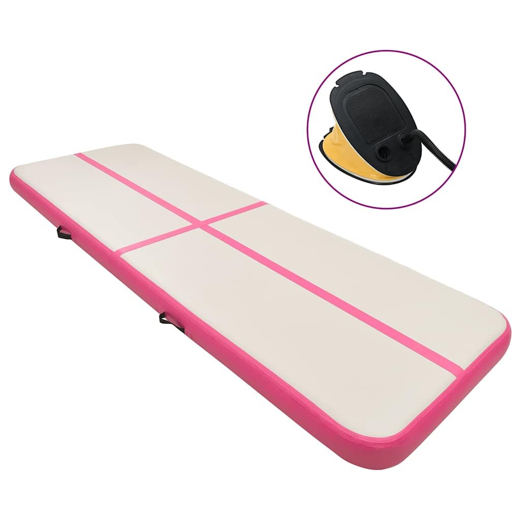 vidaXL Nafukovací žíněnka s pumpou 700 x 100 x 20 cm PVC růžová