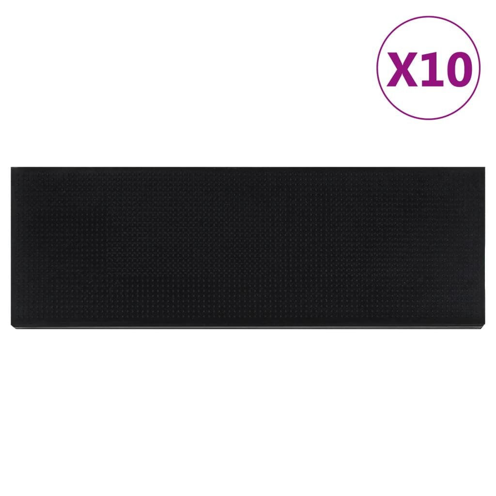 vidaXL Nášlapy na schody 10 ks 25 x 75 cm guma