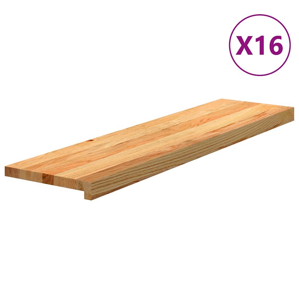 vidaXL Nášlapy na schody 16 ks světle hnědé 100x30x2 cm masivní dub