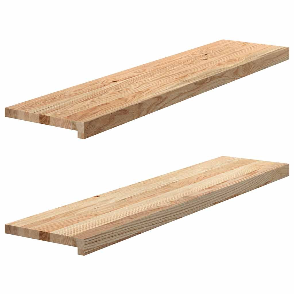 vidaXL Nášlapy na schody 2 ks neošetřené 110x25x2 cm masivní dub