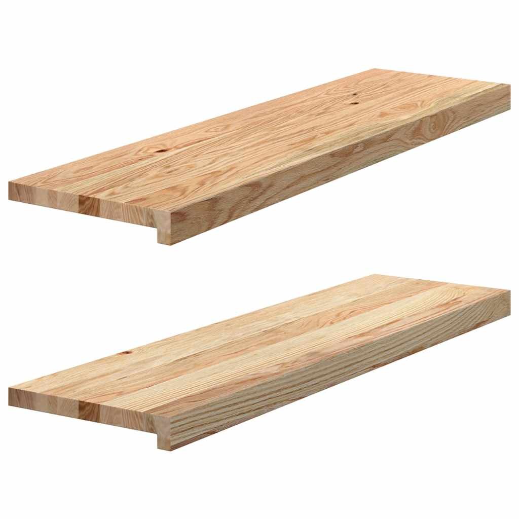 vidaXL Nášlapy na schody 2 ks neošetřené 90x30x2 cm masivní dub
