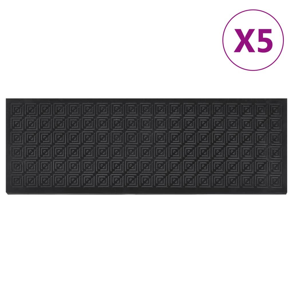 vidaXL Nášlapy na schody 5 ks 25 x 75 cm guma
