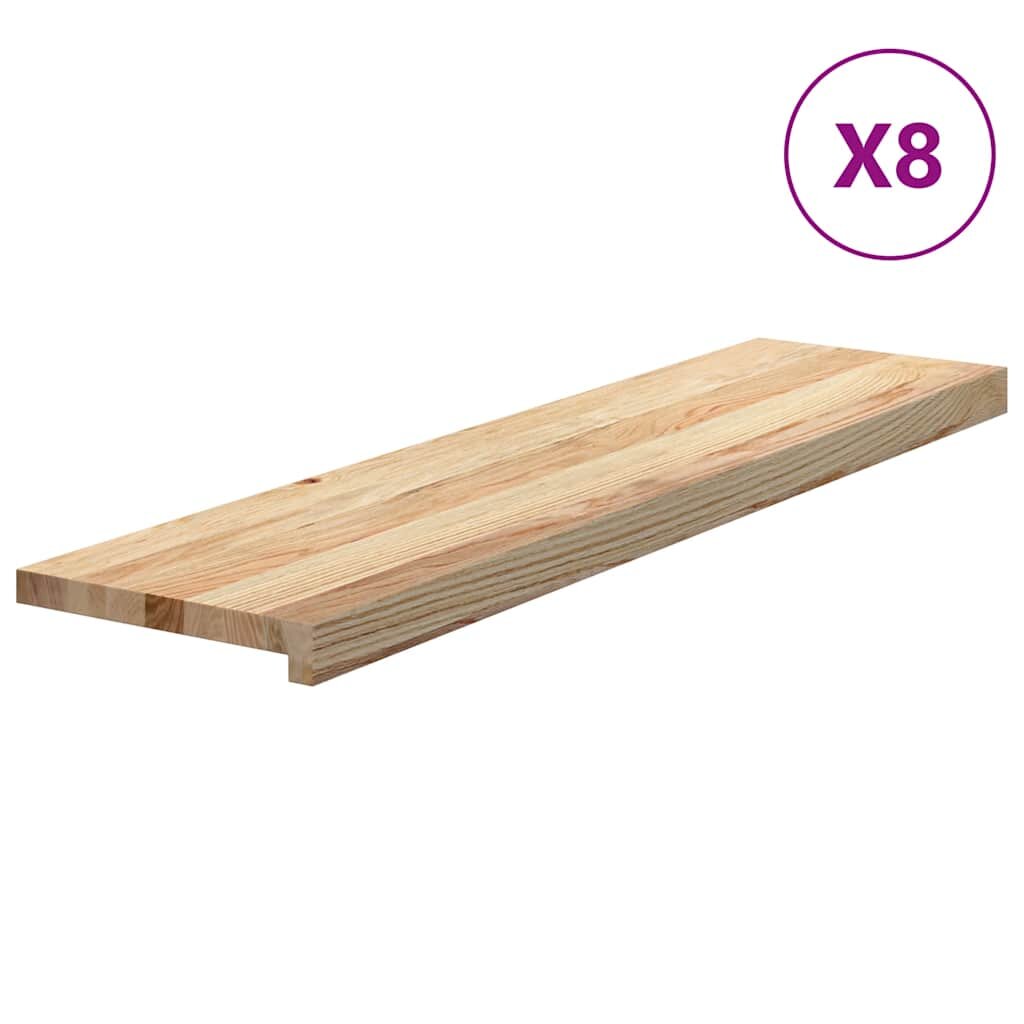 vidaXL Nášlapy na schody 8 ks neošetřené 100x25x2 cm masivní dub