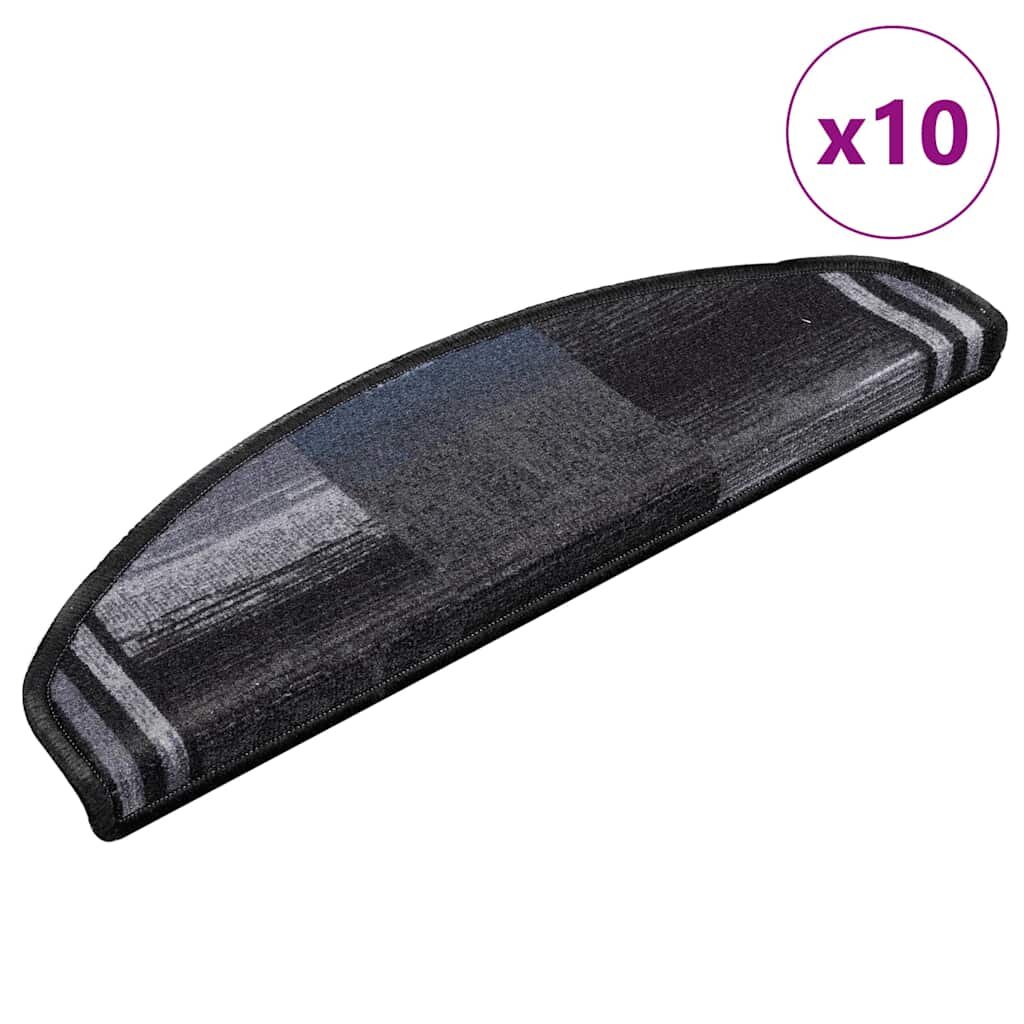 vidaXL Nášlapy na schody samolepicí 10 ks 65x21x4 cm černošedé