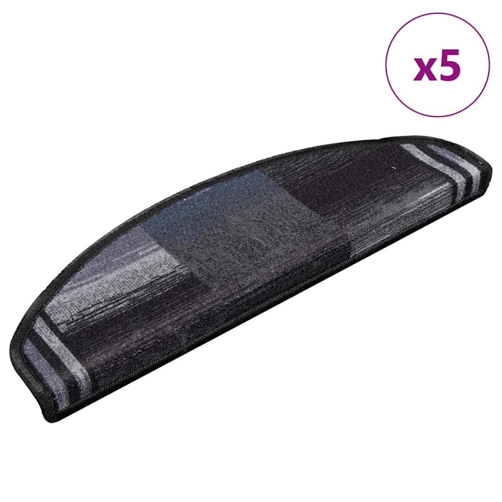 vidaXL Nášlapy na schody samolepicí 5 ks 65x21x4 cm černošedé