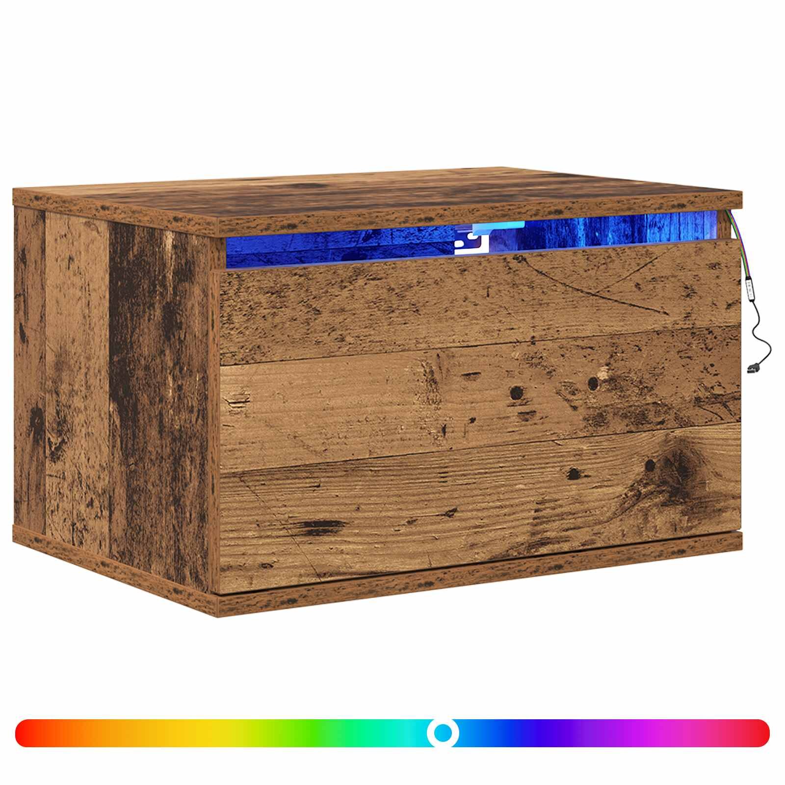 vidaXL Nástěnná noční skříňka 2 ks Staré dřevo 50 x 36 x 30 cm