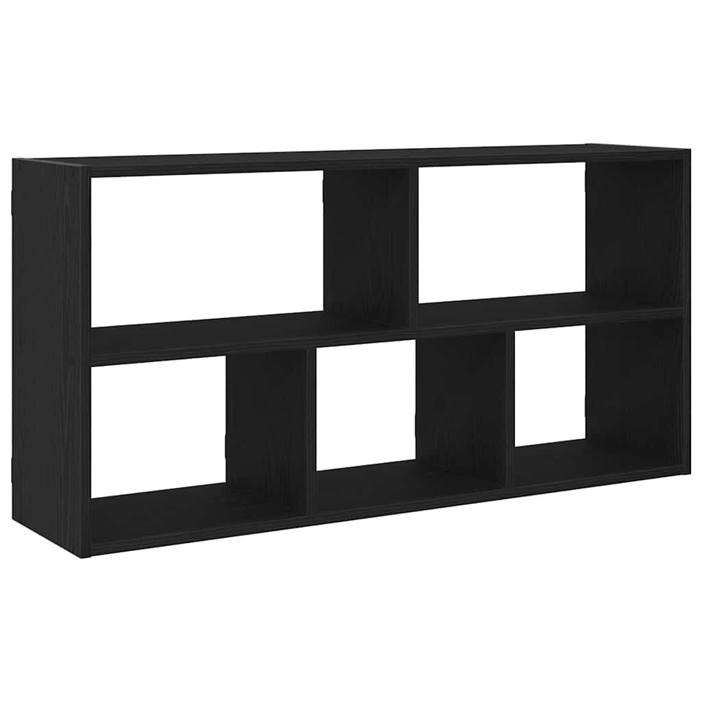 vidaXL Nástěnná police černý dub 100 x 25 x 50 cm konstrukční dřevo