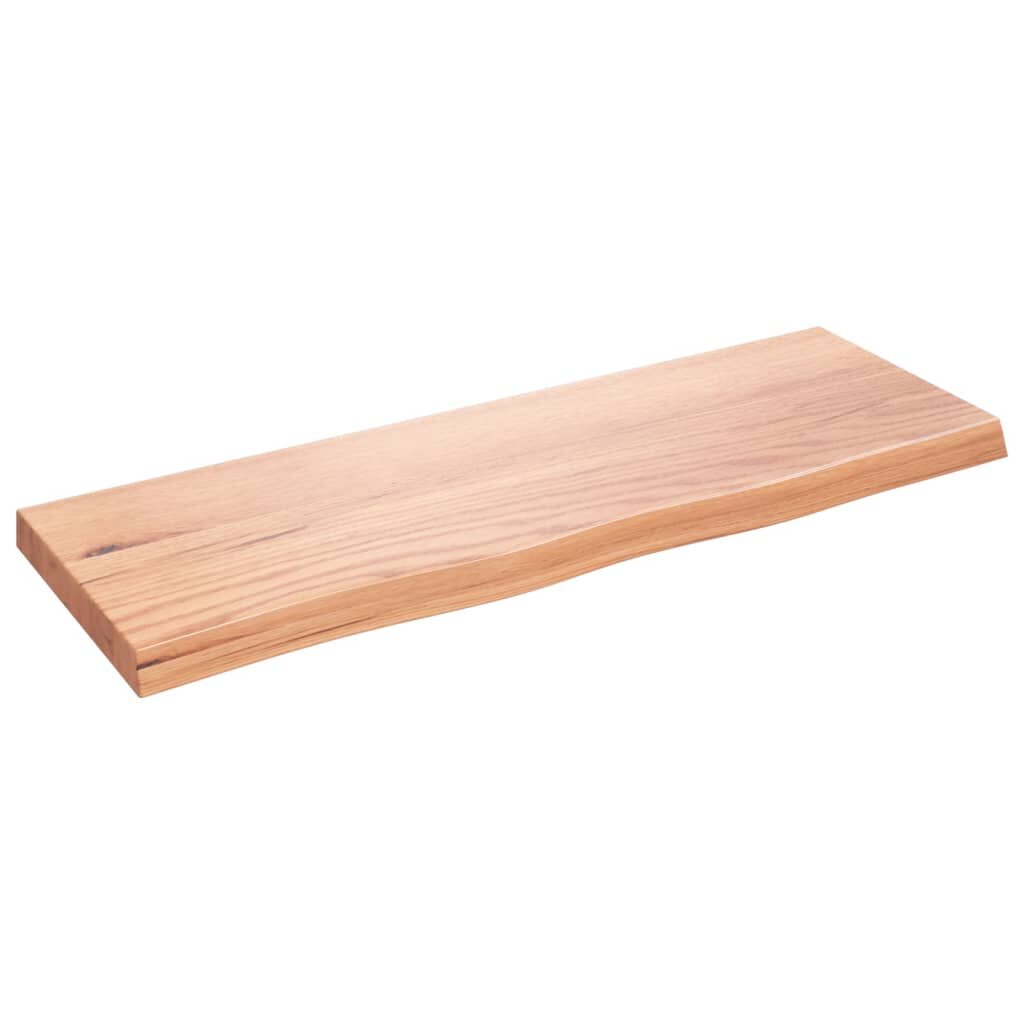 vidaXL Nástěnná police světle hnědá 80x30x(2-4)cm ošetřený masivní dub